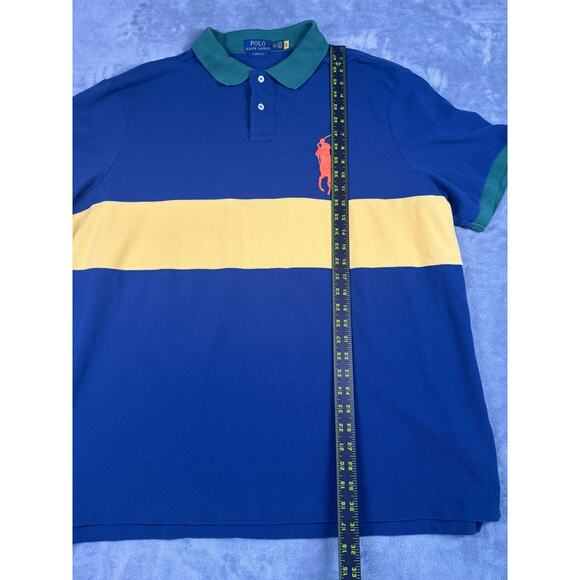 Polo Ralph Lauren XXL Colorblock Big Pony Mesh Polo Shirt Big Tall Mens - Picture 5 of 10